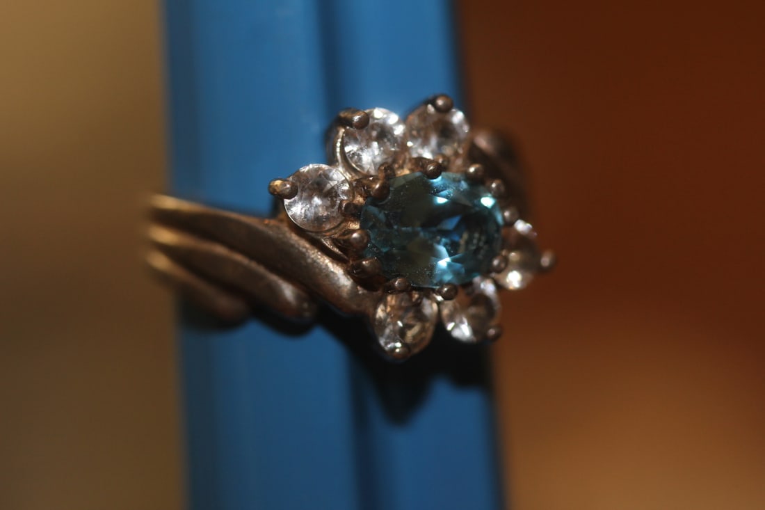 Sterling and Gem Stone Ring - 2