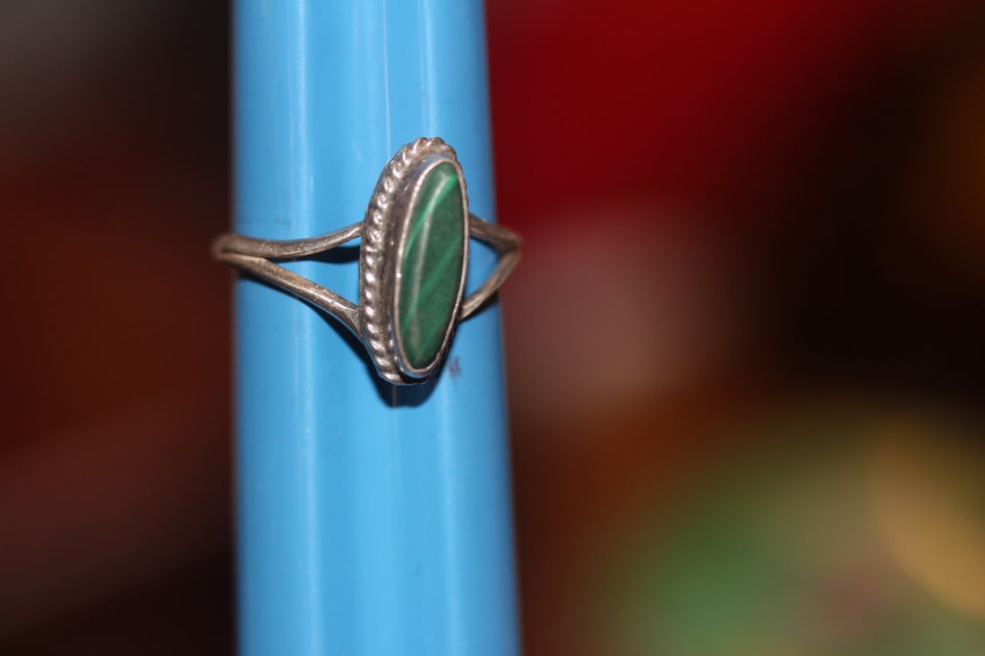 Sterling and Malacite Ring - 5