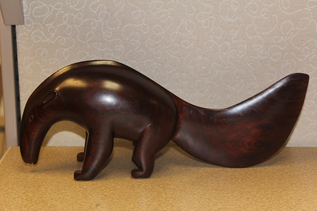 Exotic Hardwood Carving of an Armadillo: 11 1/4" long