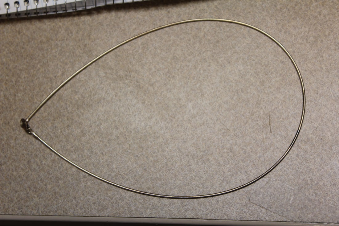 Omega Style Sterling Snake Wire Necklace: 7 1/2" long when clapsed