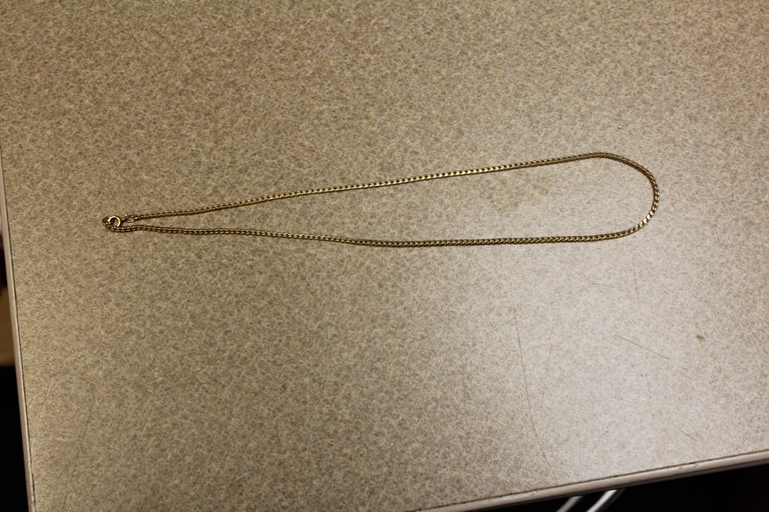 12 Karat Gold Filled Necklace: 8 5/8" long when clapsed