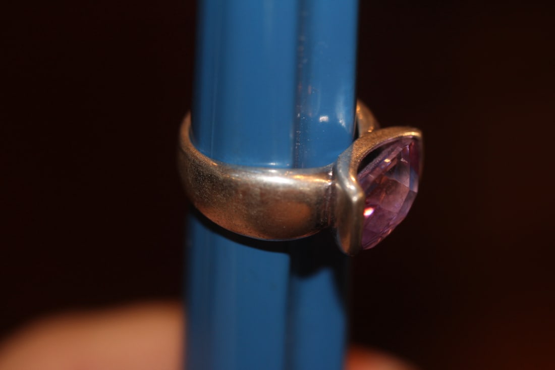 Sterling and Gemstone Ring - 7
