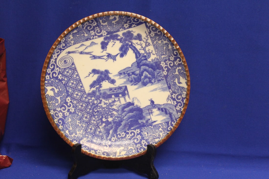 Antique Japanese Blue and White Plate/Charger: 19th century - 10 1/8" in diameter