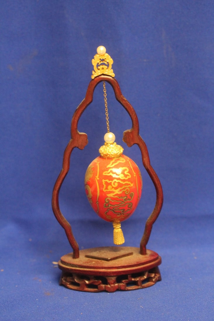 Chinese Enamel Egg on Stand (1 of 4)