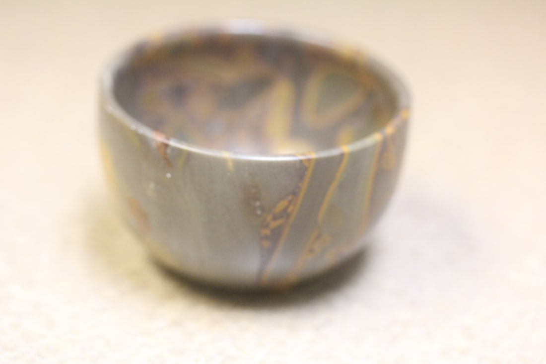 Small Chinese Cup: possible jasper - well carved - 2 1/8" in diameter - rare