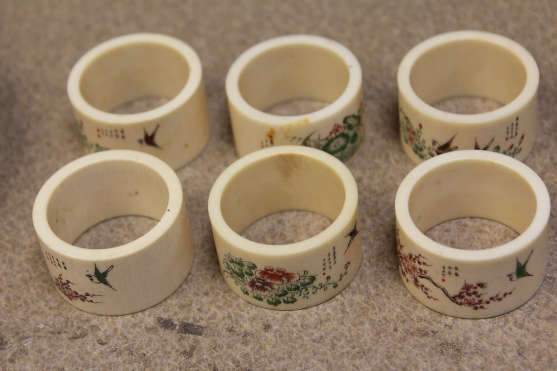 Set of 6 Chinese Napkin Rings (1 of 5)