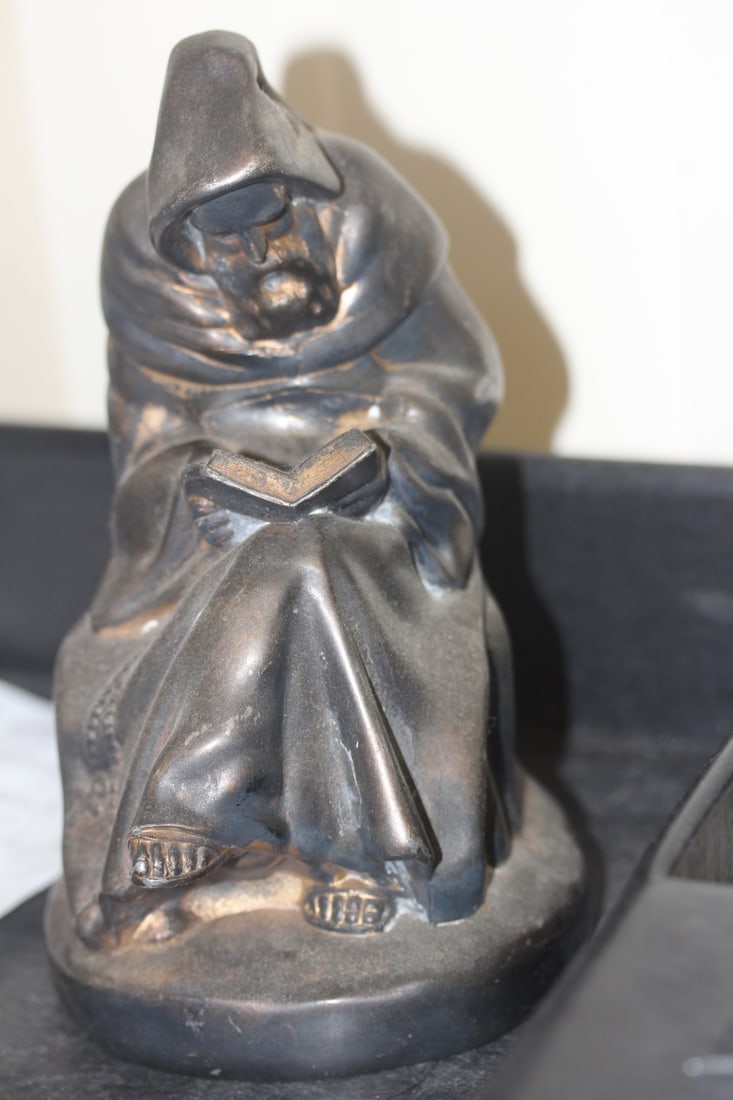 Vintage Metal Monk: 6 3/4" tall
