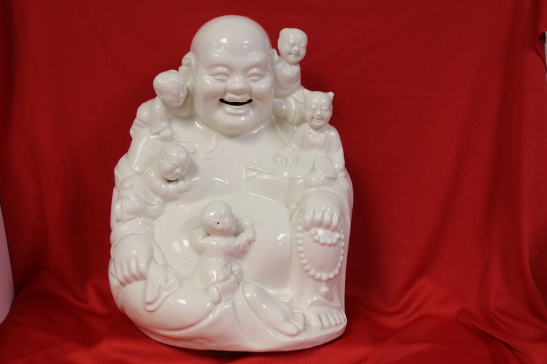 A Chinese Blanc de Chine Buddha: 13 3/8" tall
