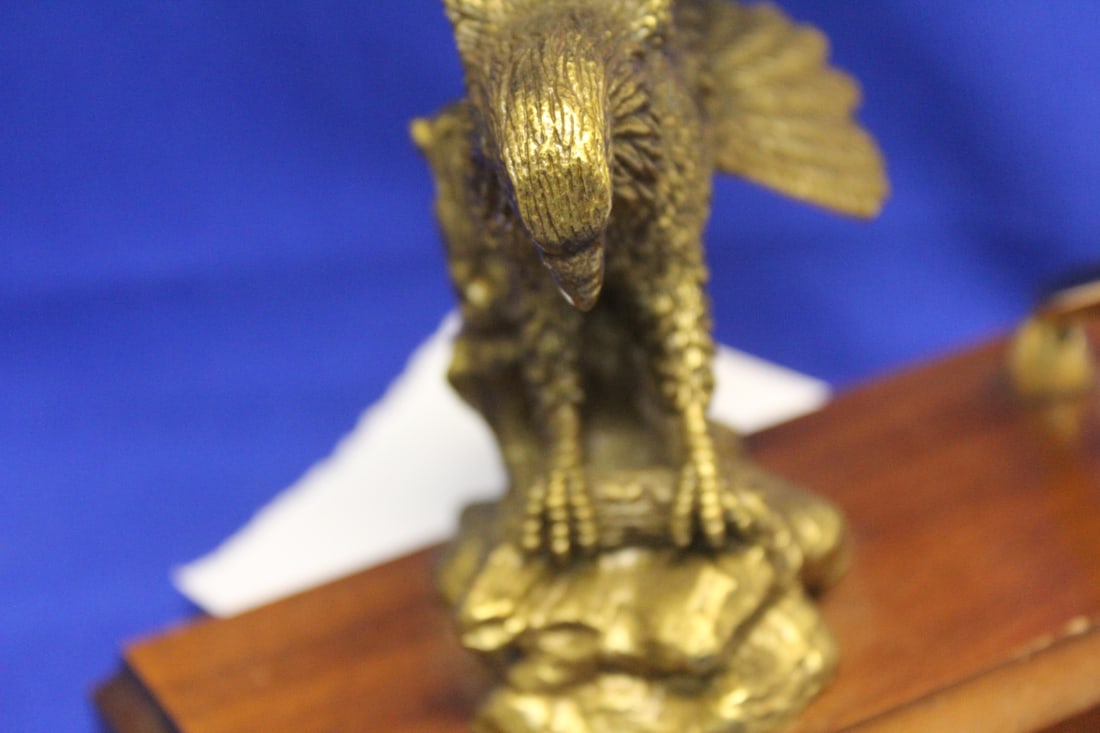 A Solid Bronze or Brass Eagle Pen Holder - 7