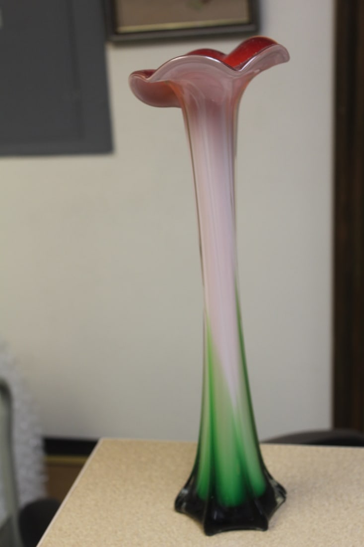 Art Glass Vase: 15 1/2" tall