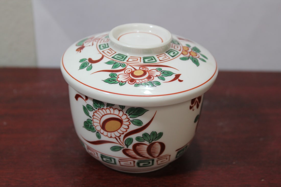 A Signed Oriental Teacup: with lid - 3 3/4" tall