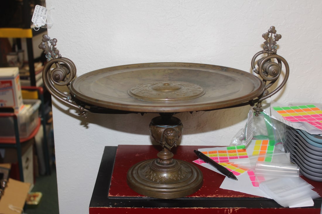 Neoclassical Bronze Tazza: 11 1/4" tall x 16 1/4" wide - beautifully done