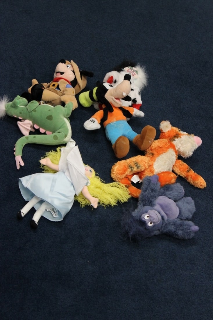 Lot of 7 Disney Stuffed Animals plus 4 Other: Various Style and Sizes