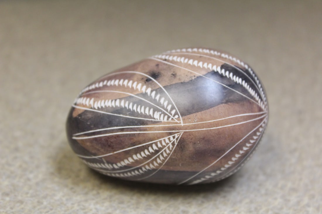 Carved Stone Fish Egg: as shown