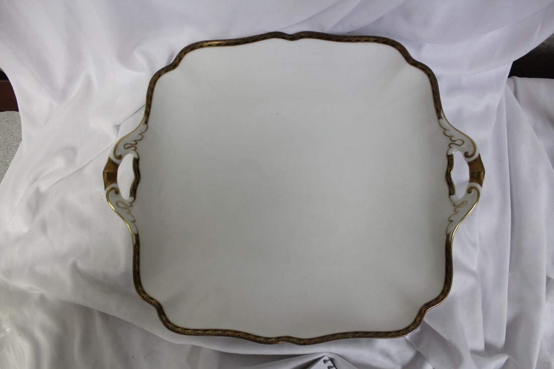 A 2 Handle Germany Platter: approximately 10 1/4" square, not including the handles