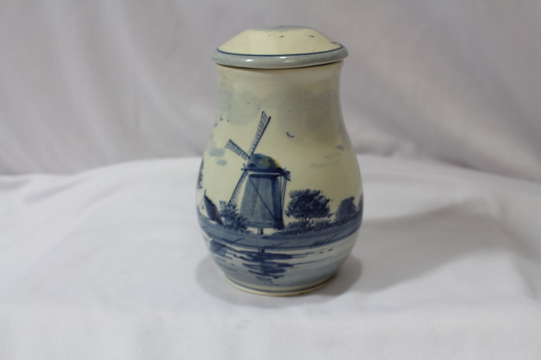 A Vintage Delft Jar: please note: hairline