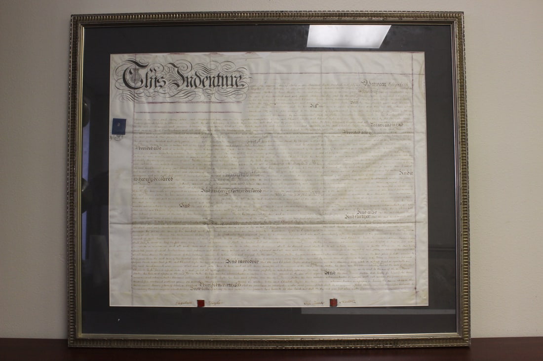 A Framed Indenture with Provenance (1 of 6)