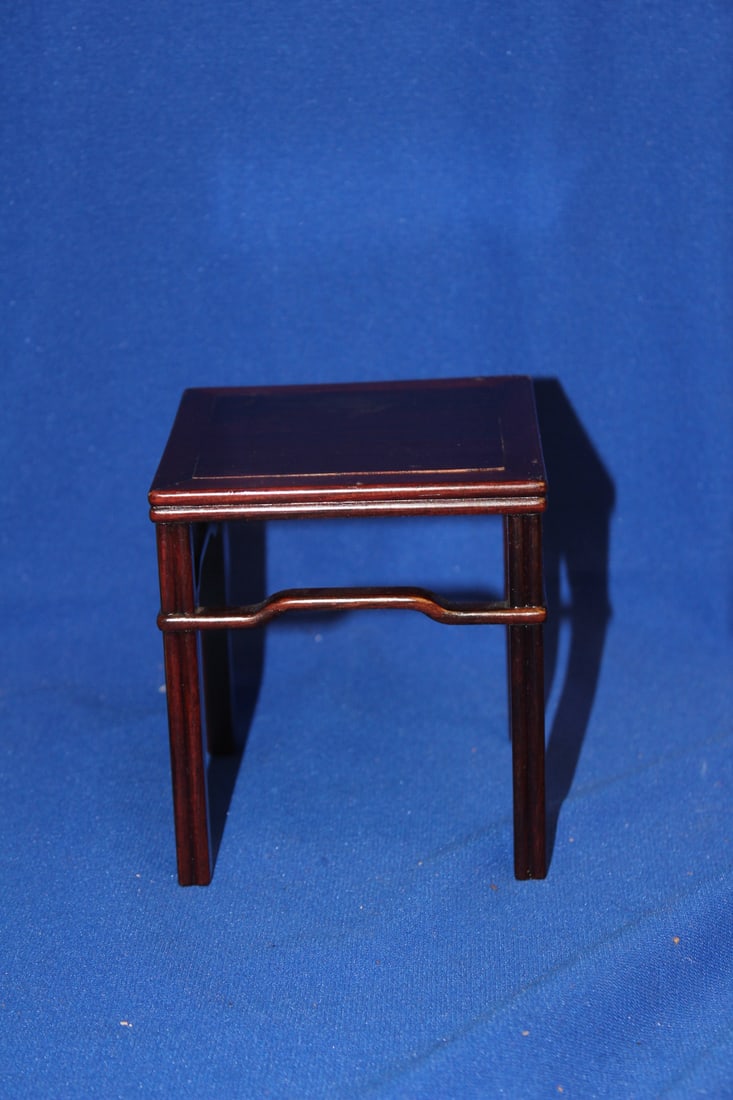 A Small Chinese Wood Stand: 4" square x 4 1/2" tall