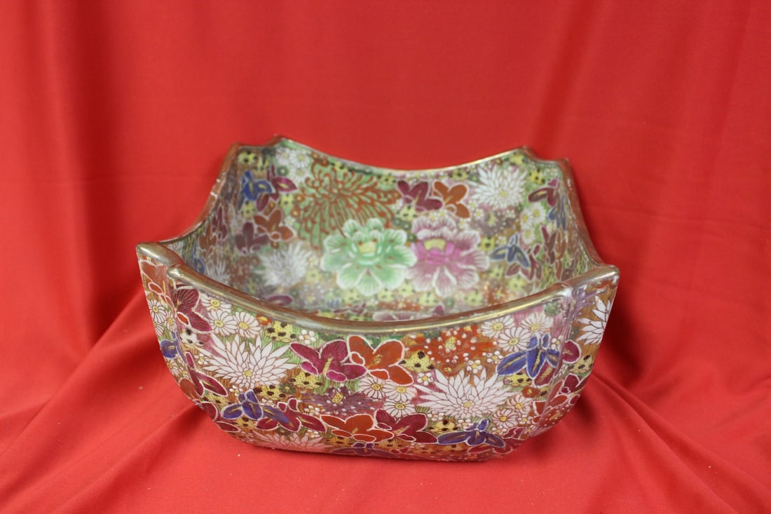 A Chinese Signed Square Bowl: 10" square