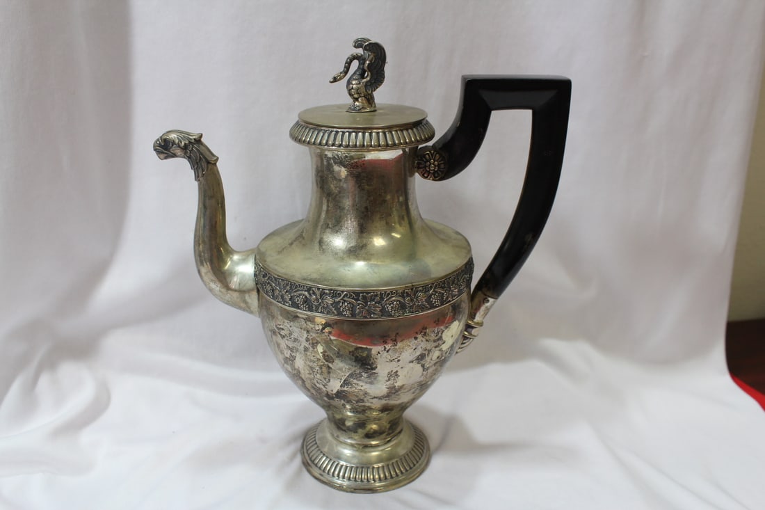 An Important Hessenberg Chocolate Pot: German - 800 silver - 10 3/8" tall - please note: wire transfer only for new customers on this piece, Thank You