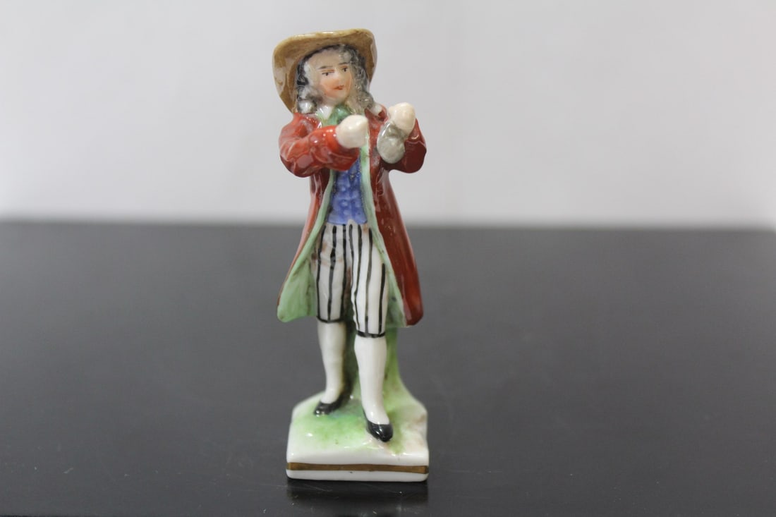 An Antique Dresden Ceramic Figurine: 3 1/2" tall