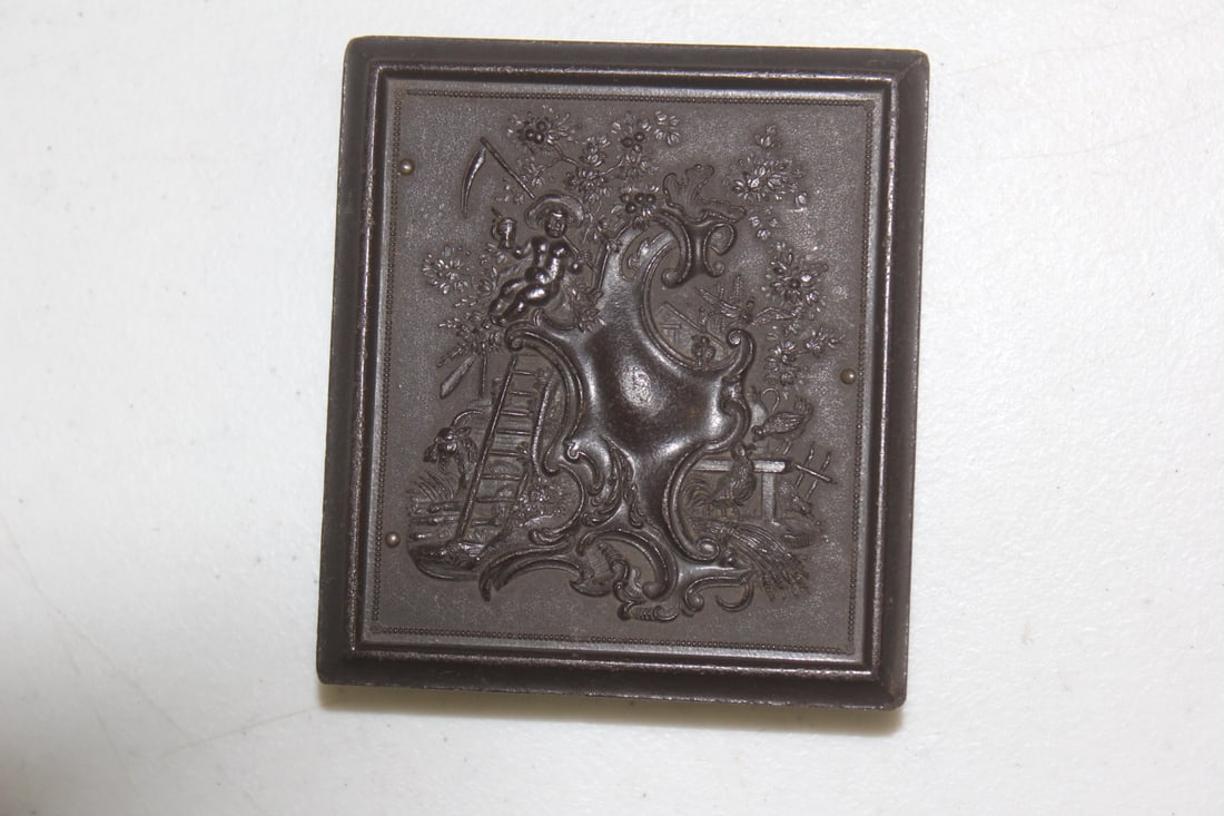 19th Century Daguerreotype Case: by Critchlow and company - ornate - 3 3/4" x 3 1/2"