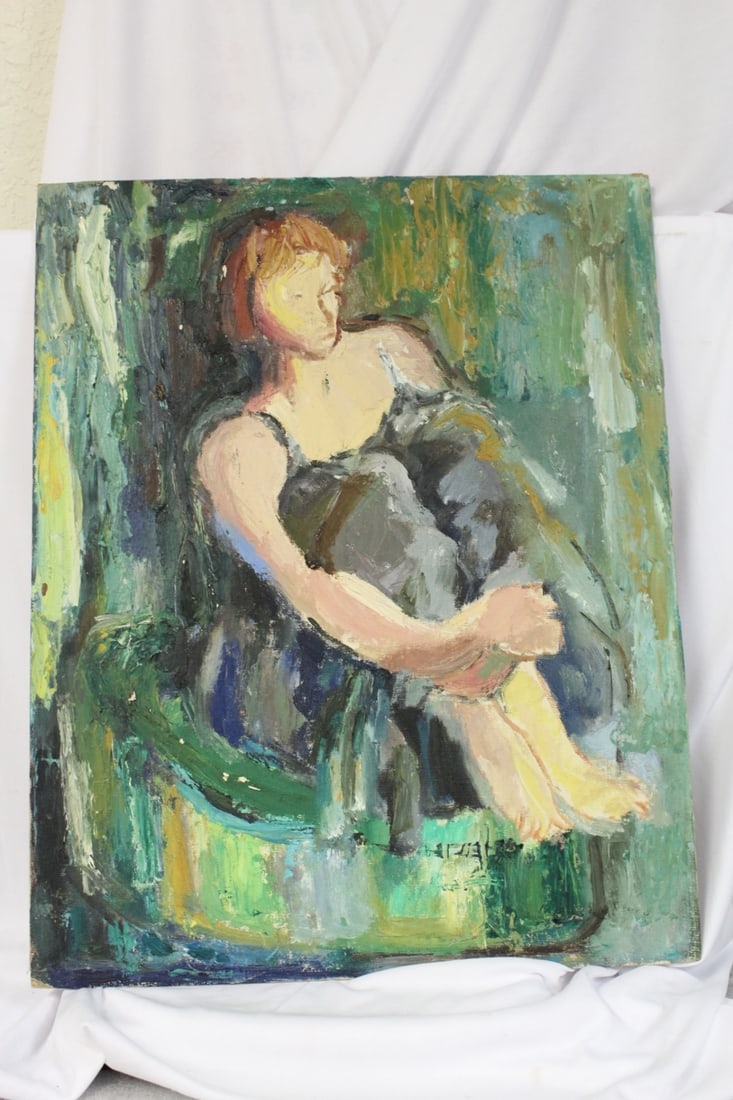 An Oil on Board by Fuss?: unframed - 20" x 16"