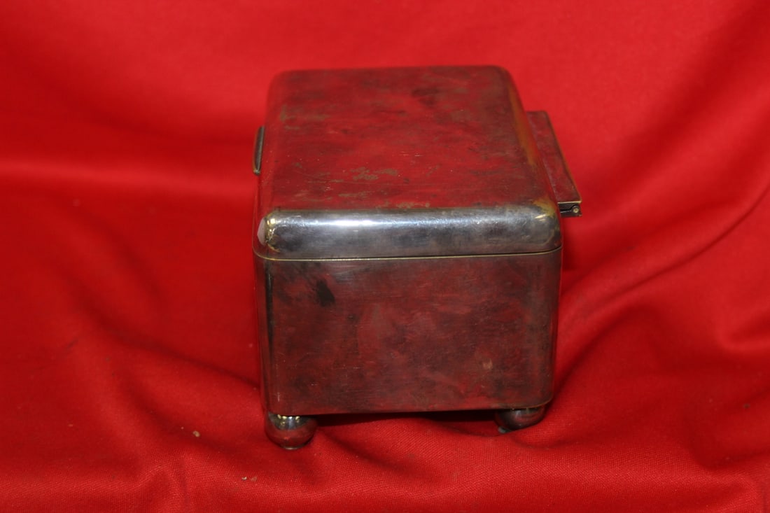 A Vintage Metal Box: Silverplated and possibly Russian - 4 3/4" x 3 1/2" x 3 1/4"