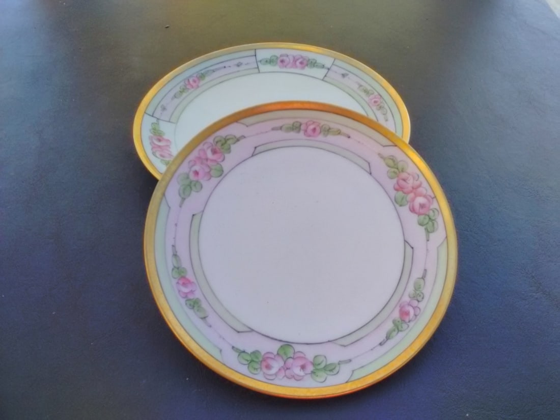Set Of 2 Japanese Salad and Bread Plate: Larger One= 7 1/2 inches in diameter