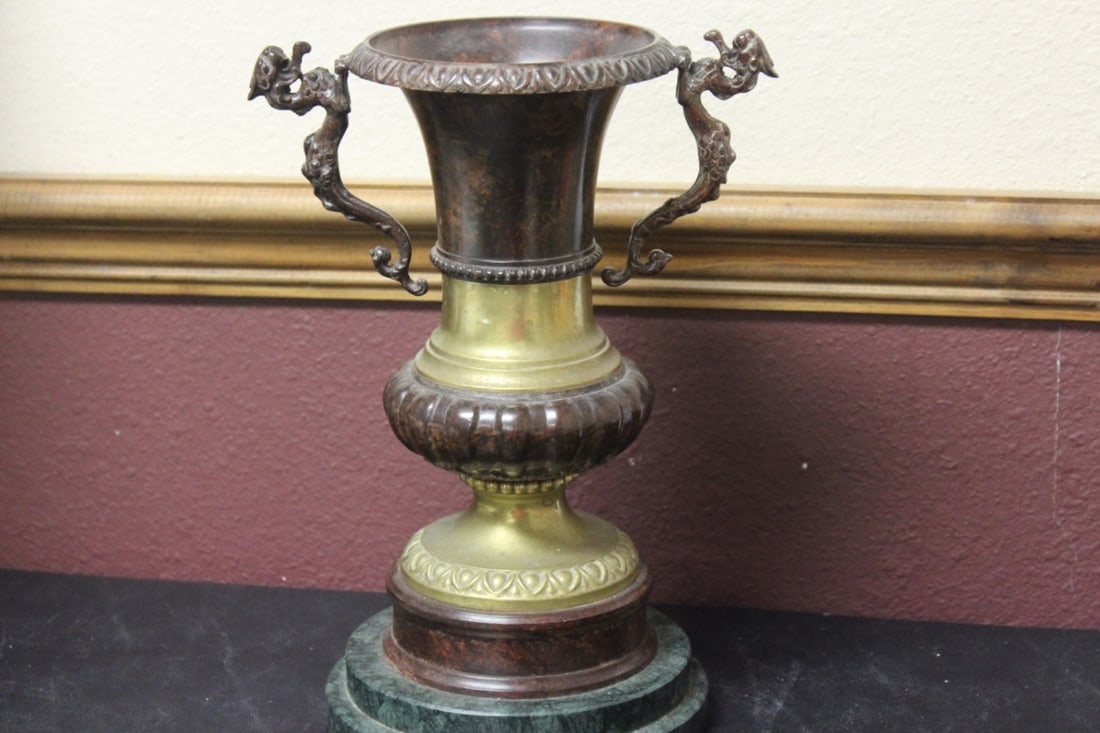 A Bronze Urn on Marble Base (1 of 7)