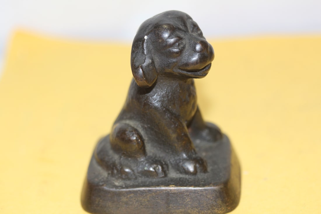 A Solid Bronze Dog Figure - 2