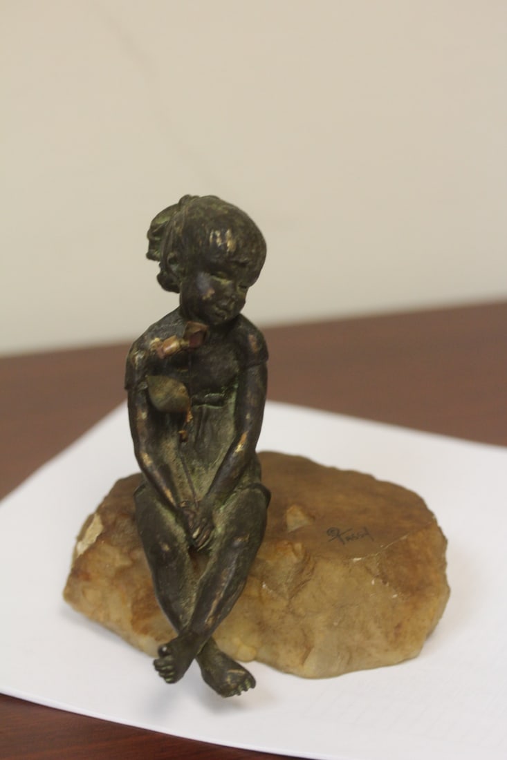 A Tassy Bronze: signed - overall= 5 5/8" tall