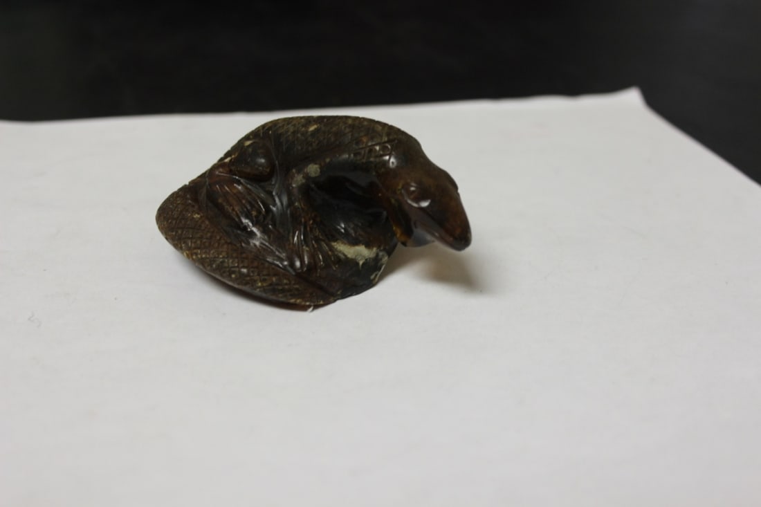 A Rare Amber Lizard: 3 1/2" in diameter