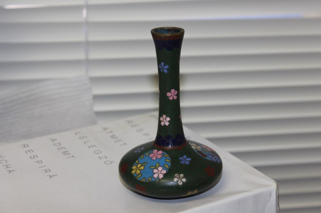A Cloisonne Stem Vase: Vintage/Antique - 5 1/4" tall
