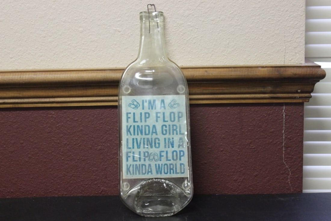 A Glass Wall Hanger: 12 1/2 inches long