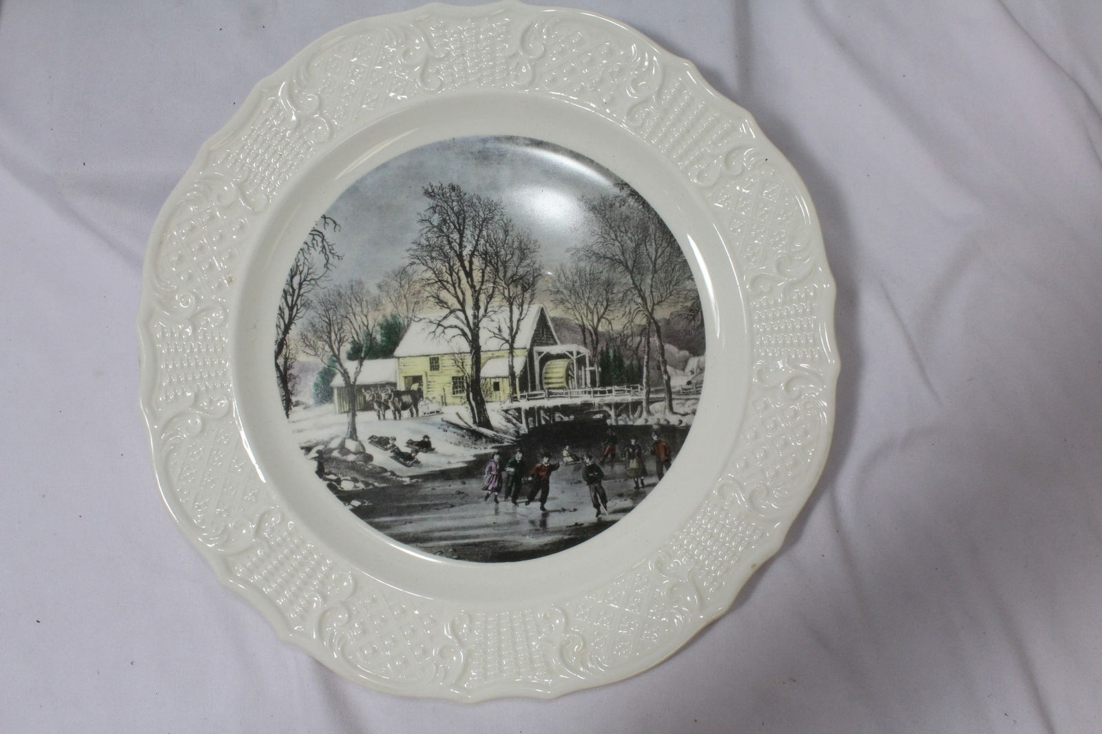 A Currie and Ives Ceramic Plate (1 of 3)