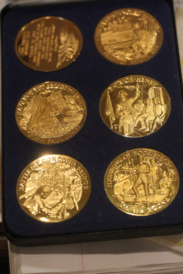 Wittnauer Longines Bronze Medal Set: gold plated with COA - boxed - six medals