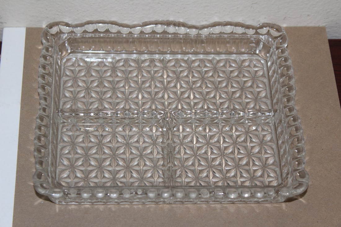 A Pressed Glass Tray: 8 1/2" across