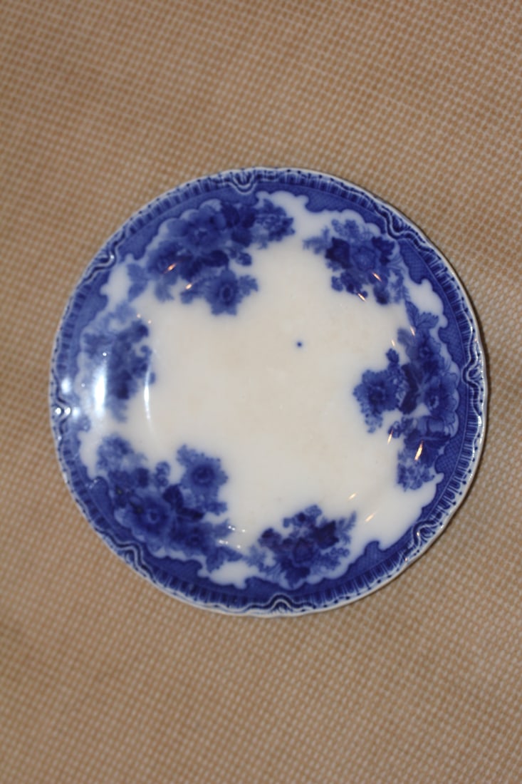 Early 1900's Flow Blue Plate: possibly 19th century - 6 1/4" in diameter