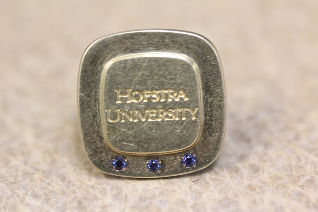 Vintage 18 Karat and Sterling Unversity Pin: Tiffany and Company Hopstra University Pin