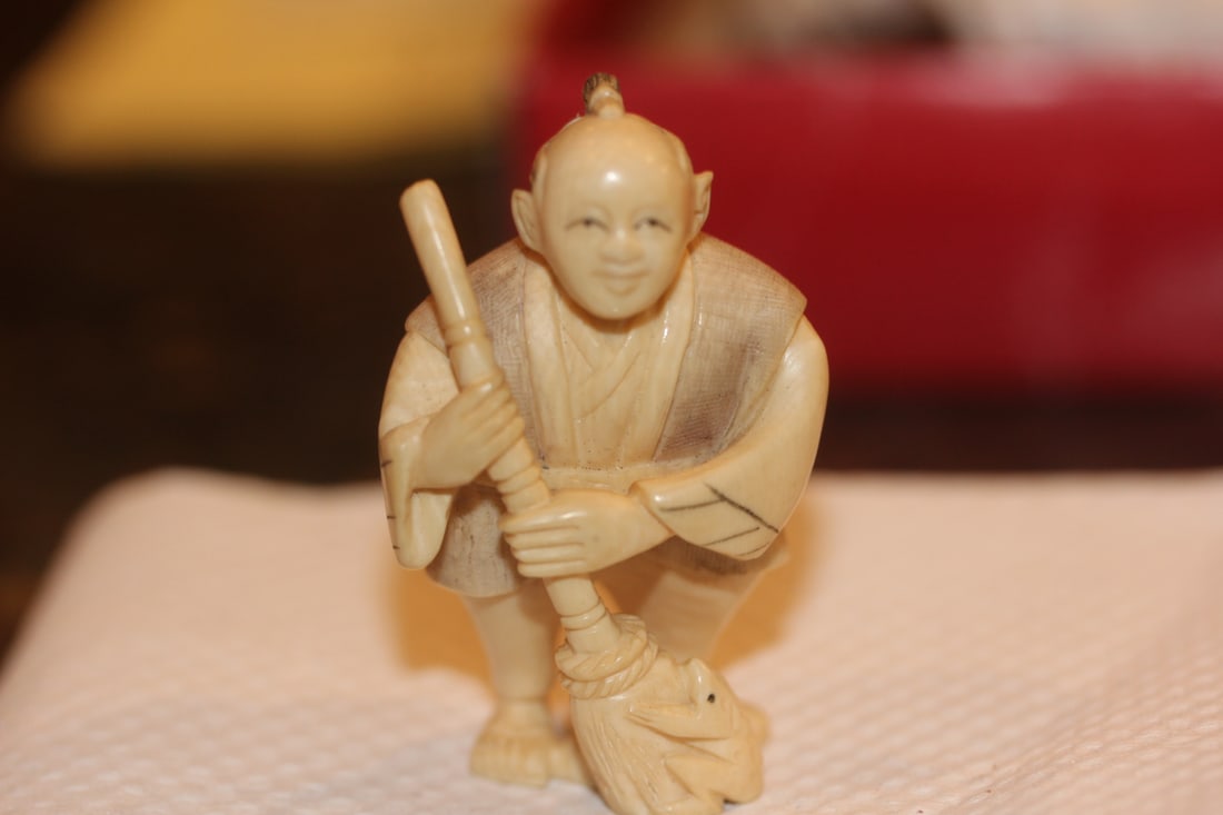 Signed Japanese Bone Netsuke (1 of 5)