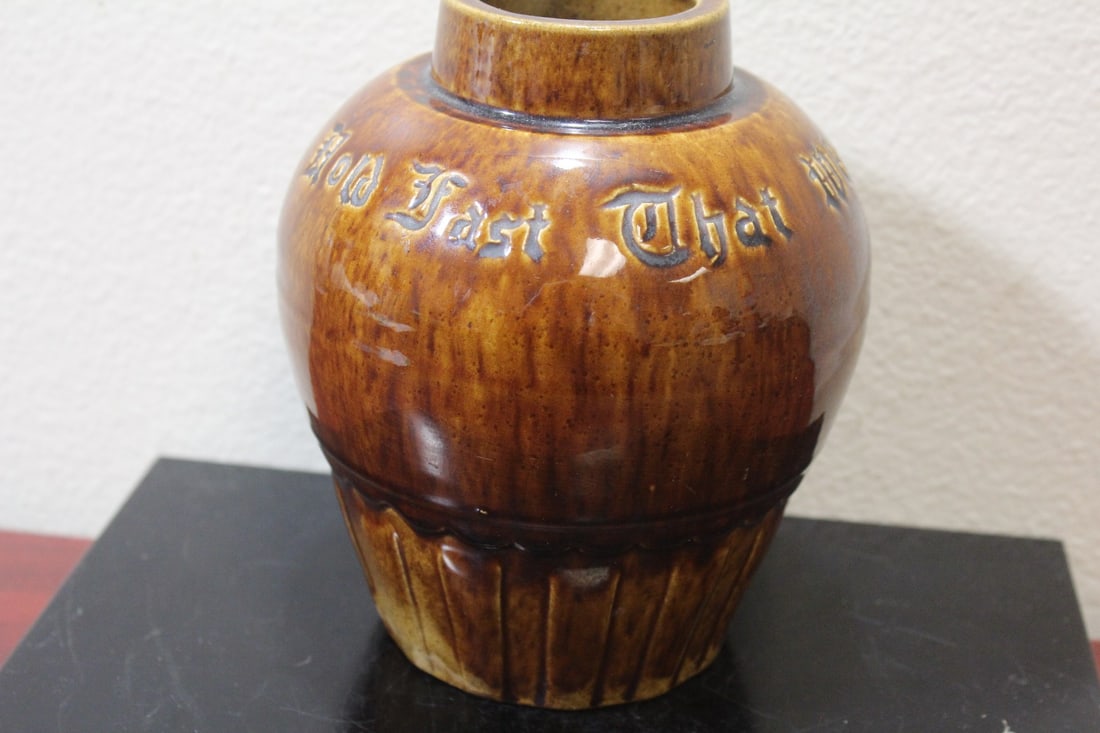 A Pottery Jar: possibly old - 6 5/8" tall