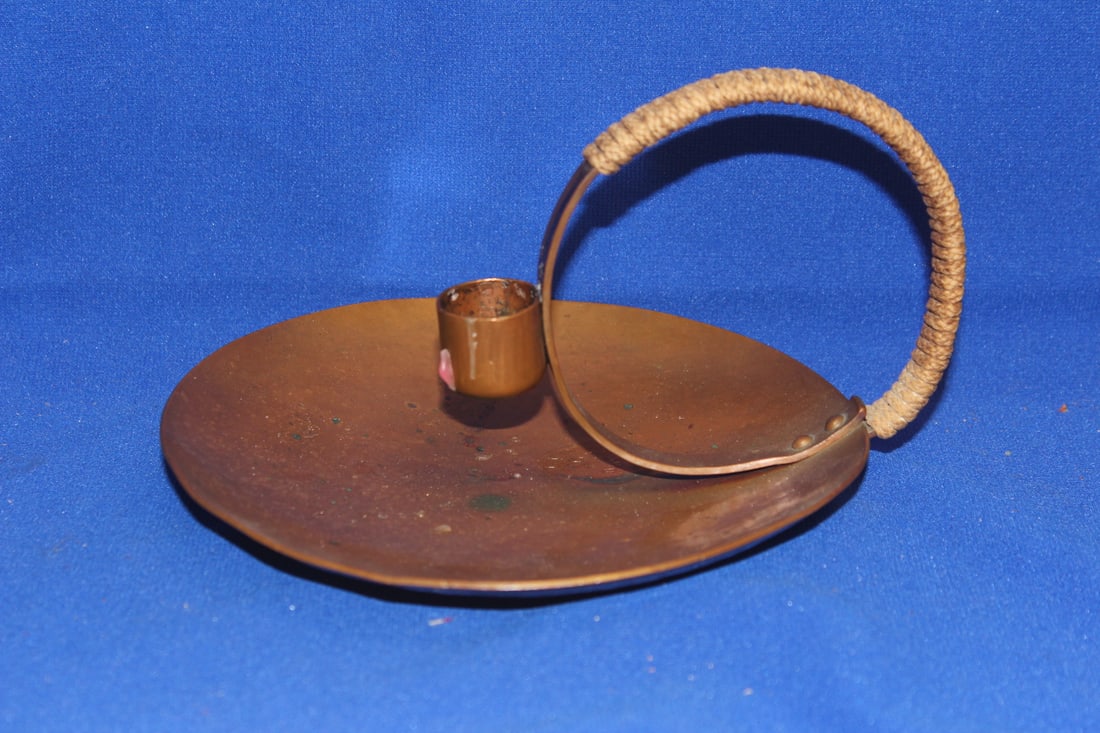 Arts and Crafts Copper Candle Holder (1 of 6)