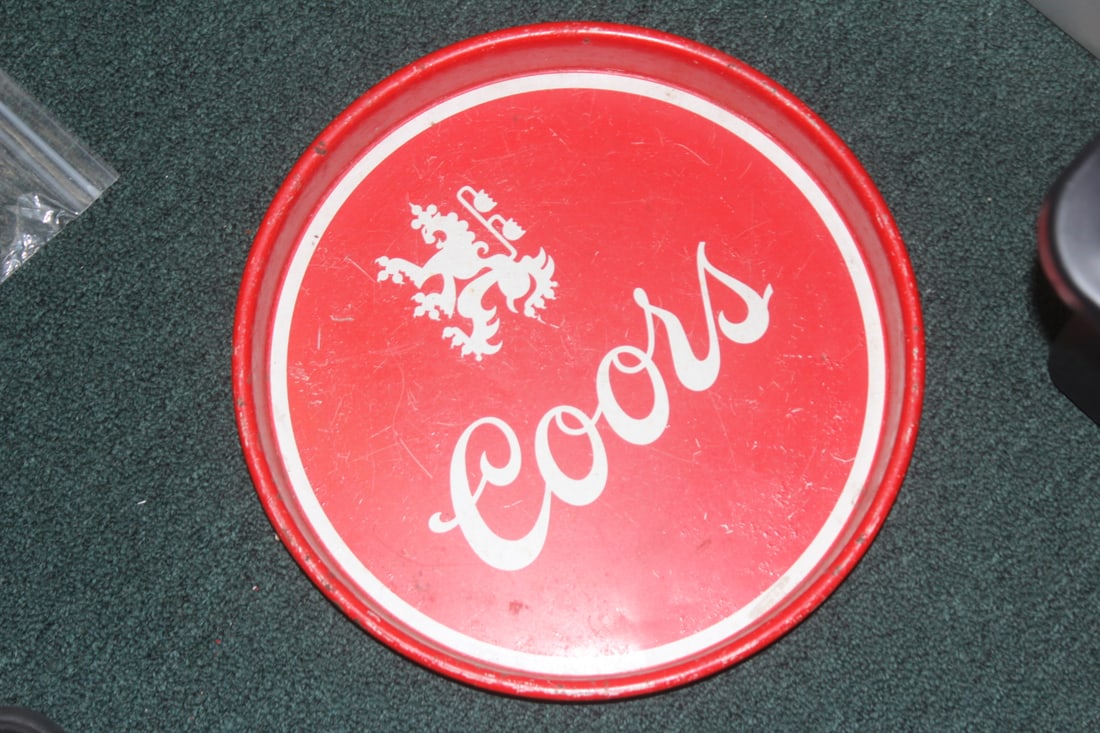 Coors Beer Tray: 13" in diameter
