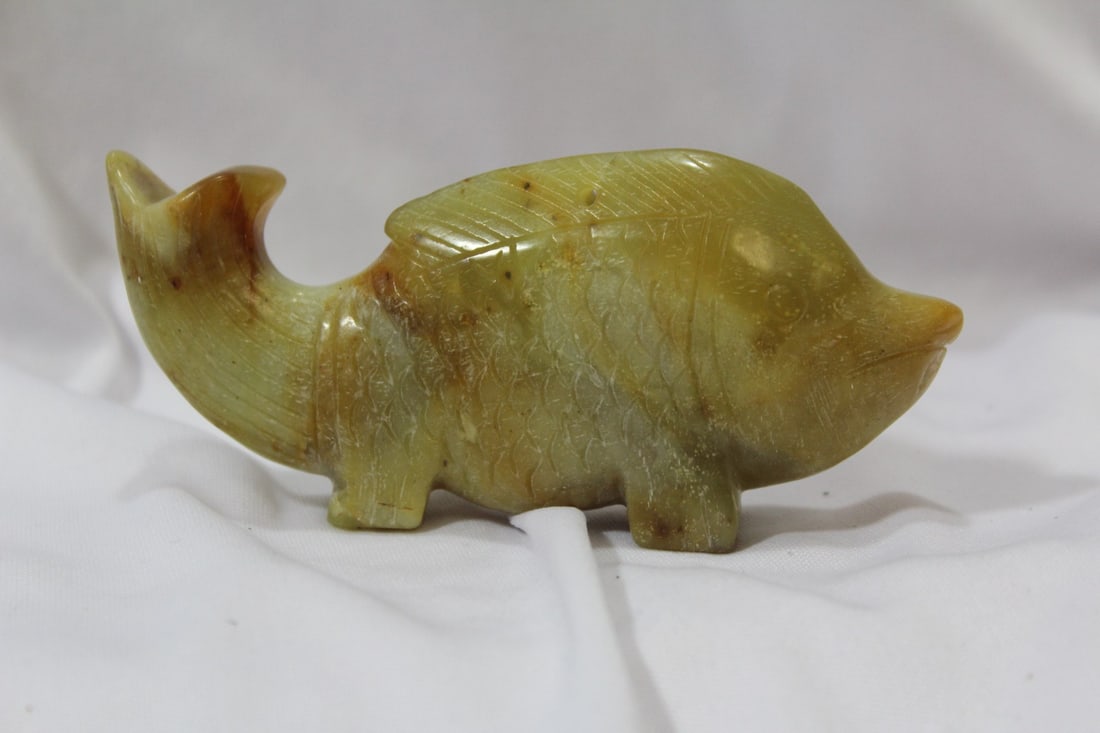 A Jade or Similar Hardstone Fish (1 of 5)