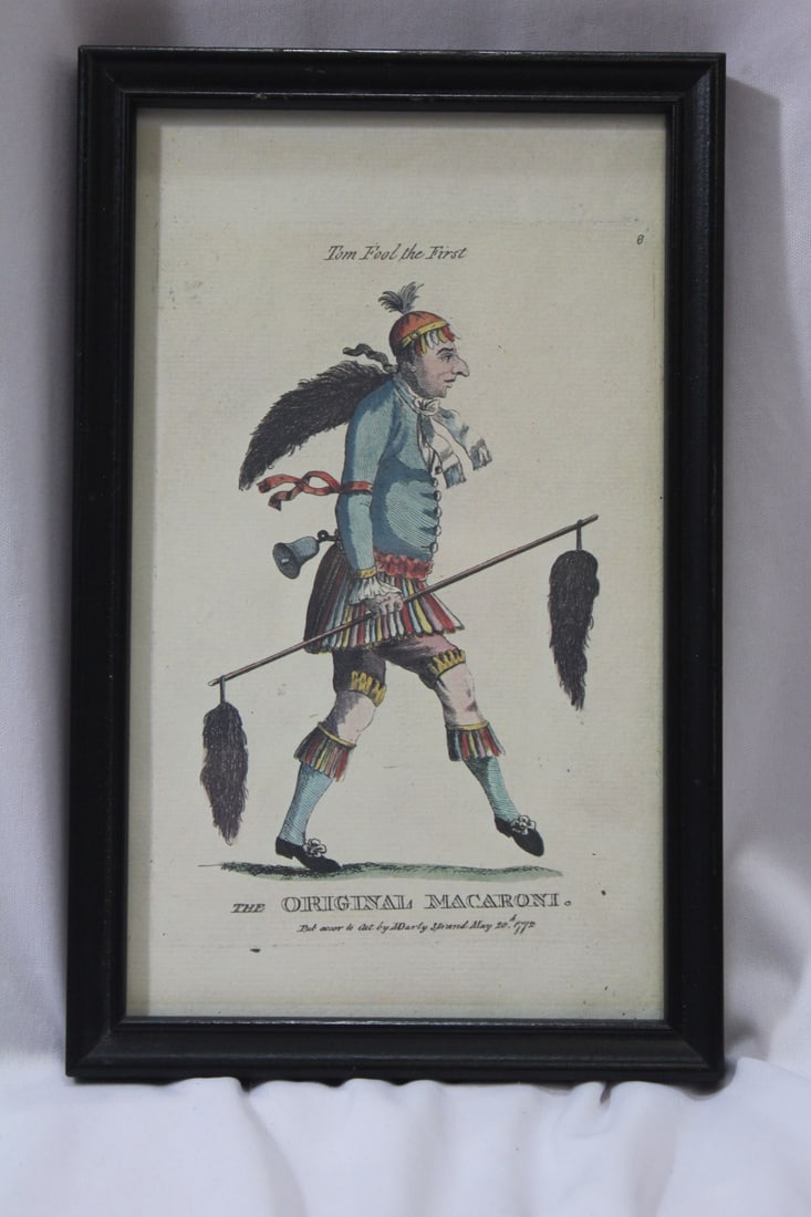 A Framed Print of the Original Macaroni: overall= 10" x 6 3/8"