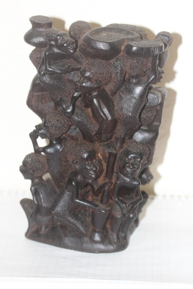 Solid Ebony African Statue - 4