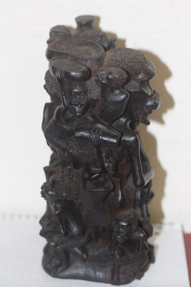 Solid Ebony African Statue - 5