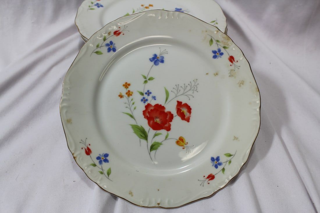 Set of 5 Bread or Salad Plates: 7 3/4" in diameter