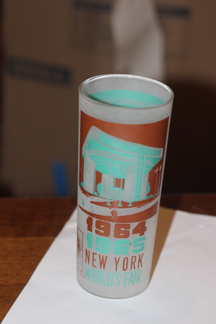 New York World' Fair Glass Tumbler: 1964 and 1965 - 6 5/8" tall